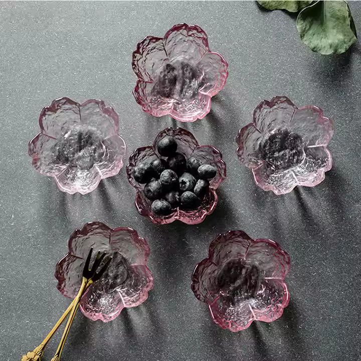 4 pcs Cherry Blossoms Shape Glass
