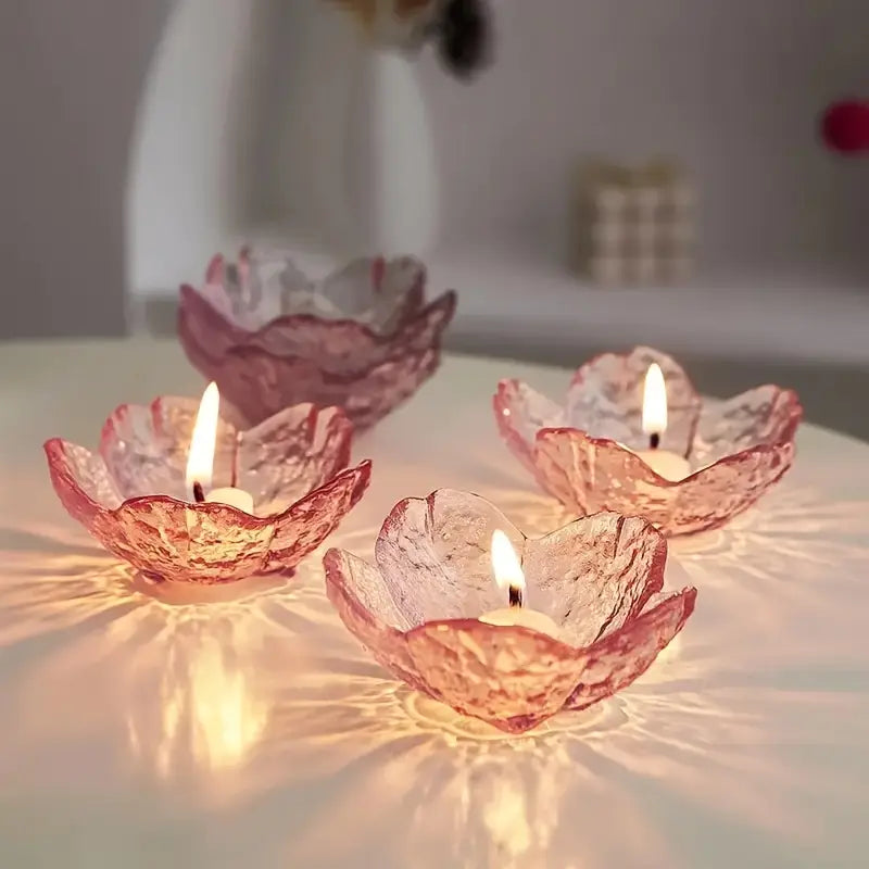 4 pcs Cherry Blossoms Shape Glass